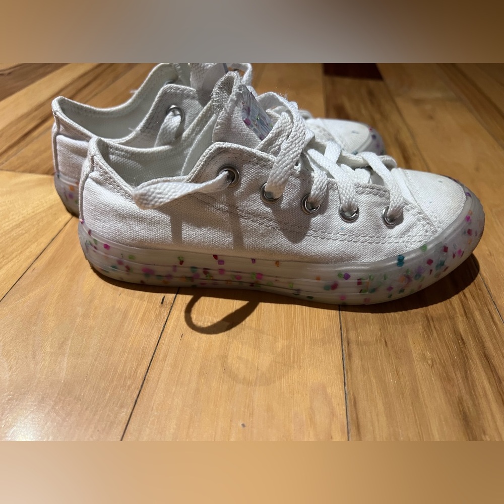 Girls Glitter Converse Sz 1